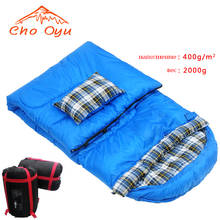 Saco de dormir de acampamento envelope saco de dormir quente adulto inverno saco de dormir viagem ao ar livre à prova dwaterproof água 2024 - compre barato