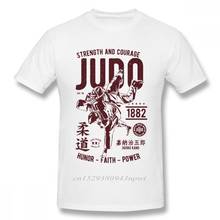 Camiseta de algodão tamanho grande, t-shirt de força e coragem do judo 1882 fiath power unissex com design exclusivo 2024 - compre barato