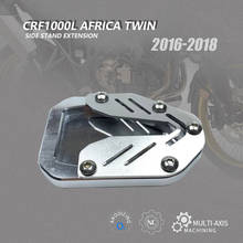 Cnc de alumínio suporte lateral placa motocicleta kickstand almofada extensão ampliador para honda áfrica twin crf1000l 2016-2018 acessórios 2024 - compre barato