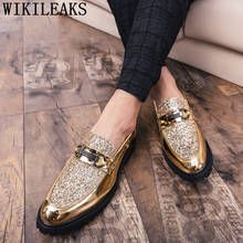 Italian Dress Shoes For Men Formal Slip Dress Party Shoes Men Classic 2022 Glitter Dress Loafers Mens Designer Shoes Ayakkabi 2024 - buy cheap