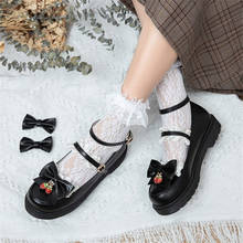 PXELENA JK Strawberry Lace Ruffles Butterfly-knot Lolita Shoes Girls Student School Uniform Cosplay Mary Janes Pumps Women 34-43 2024 - buy cheap