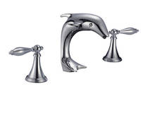 Free ship chrome solid brass Bathroom Sink Faucet dolphin mixer faucet lever handles animal faucet 2024 - buy cheap