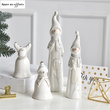 Xmas Ceramics Figures Christmas Decoration Dolls Santa Claus Elk Snowman Window Decoration Christmas Supplies New Year 2021 2024 - buy cheap