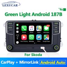 Botón verde claro, menú verde para Android Auto Carplay Noname RCD330 RCD330G Plus para Skoda Octavia Fabia Superb Yeti 6RD 035 187B 2024 - compra barato