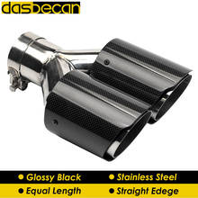 Dasbecan Universal Glossy Straight Tail Pipe Auto Stainless Steel Rear Dual Exhaust Tip Styling Modification Muffle Y Model 2024 - buy cheap