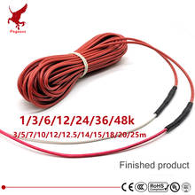 1/3/6/12/24/36/48k Silicone rubber carbon fiber Connected heating cable flame retardant nontoxic non radiation heating wire warm 2024 - buy cheap