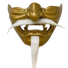 Máscara de media cara del juego Ghost of Tsushima, Cosplay Jin Samurai, máscara de resina, accesorios para fiesta de Halloween 2024 - compra barato