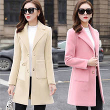Autumn Woman Coats Winter Korean Wool Coat Warm Causal Long Coat Slim Thicken Coat Female elegant Jacket Long Poncho Coat Women 2024 - buy cheap