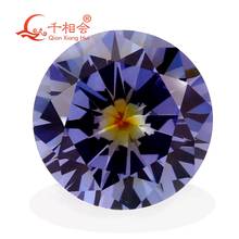 TZ005 Round shape cubic zirconia special color one-time forming multi tanzanites   cz loose stone 2024 - buy cheap