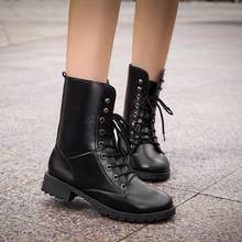 Large size Autumn Winter High Quality New Arrival Combat Military Boots Women's Motorcycle Gothic Punk Combat Boots Female Shoes 2024 - buy cheap