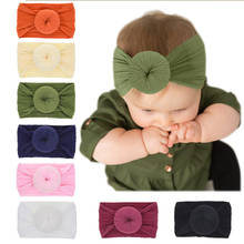 Nishine 8 Colors Round Ball Knot Baby Headband Donut Nylon Stripe Kids Girls Headwraps Bithday Gifts Headwear 2024 - buy cheap