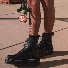 Ankle Boots de Couro preto Para As Mulheres Branco Rendas Até Botas de Plataforma Mulheres Inverno Quente Botas de Pelúcia Mulheres Estilo de Rua sapatos 2024 - compre barato