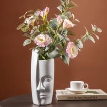 Criativo abstrato rosto humano vaso decoração interior único vaso de cerâmica sala estar bancada vaso decoração casamento vaso 2024 - compre barato