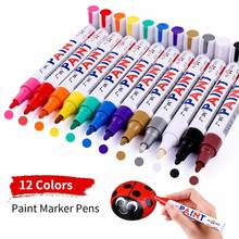 GN 12 colors Waterproof Car Tyre Tire Tread CD Metal Permanent Paint Marker Graffti Oily Marker Macador Caneta Stationery 2024 - buy cheap