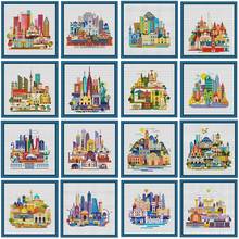 New color city 2 patterns counted 11CT 14CT 18CT Cross Stitch Sets DIY Chinese Cross-stitch Kits Embroidery Needlework 2024 - buy cheap