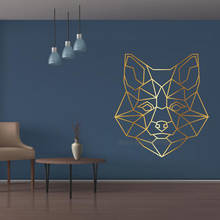 Geométrico animal cabeça decalque da parede adesivo geométrico lobo adesivos de parede vinil arte decalques para o quarto sala estar decoração ll2729 2024 - compre barato