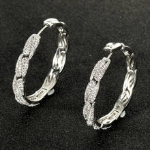 Серьги-кольца женские HIBRIDE, серебристого цвета, в стиле хип-хоп, E-966 2024 - купить недорого