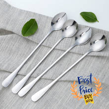 304 Stainless Steel Dinnerware Set Spoon Tea Spoon Dessert Coffee Ice Cream Spoons Kitchen Accessories Bar Tools New Long Handle 2024 - buy cheap