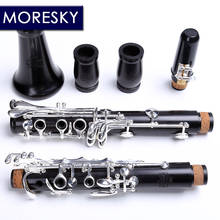 MORESKY Professional Ebony Clarinet Bb tone 17/18 Keys Silver plated Grenadilla Solid wood Sib Klarnet M9 2024 - buy cheap