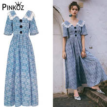 Pinkoz-vestido maxi feminino, gola v, elegante, boêmio, feriado, festa de praia, festa francês, verão 2024 - compre barato