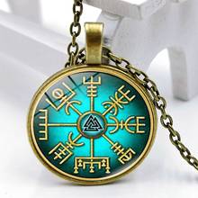 2020 New Accessories Viking 3 Color Retro Necklace Jewelry Glass Convex Round Pendant Jewelry Gift 2024 - buy cheap