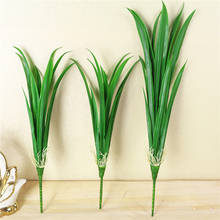 Folhas artificiais de orquídea, 55cm, fibra de plástico tropical, folhagem, toque real, para decoração caseira 2024 - compre barato
