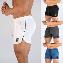 Calções de musculação malha secagem rápida praia shorts dos homens verão casual jogger fitness workout masculino ginásios calças curtas 2024 - compre barato