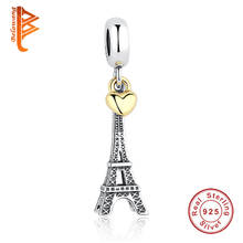 Cuentas de abalorios de la Torre Eiffel de Plata de Ley 925 auténtica, compatibles con Pulsera Original, joyería fina auténtica, regalo, envío gratis 2024 - compra barato