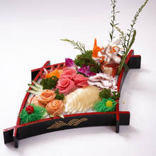 Barril de sushi de cocina japonesa sashimi, plato de cocina de pescado crudo, rombo, placa de fruta de plástico ABS, vajilla de melamina, arte 2024 - compra barato