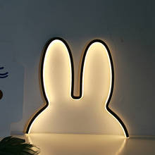 Lámpara de noche con forma de conejo para bebé, luz LED con alimentación USB, decorativa, para pared, dormitorio, regalo de Navidad 2024 - compra barato