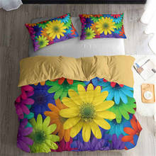 Helengili-jogo de cama 3d com flores, roupas de cama com fronha, impressão colorida, jogo têxtil para casa 2024 - compre barato