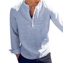 Camisas masculinas de manga longa de algodão listrado, roupas plus size 5xl, primavera outono 2021 2024 - compre barato
