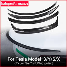 Spoiler asa de fibra de carbono para tesla model 3 s x, acessório de 2021, fibra de carbono real, para modelos três model3, novo acessório 2024 - compre barato