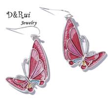 Fashion Summer Enamel Butterfly Earrings for Women Boho Hanging Drop Earrings 2020 Alloy Metal Handmade Earring Jewelry Gifts 2024 - buy cheap