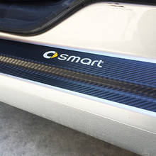 1 conjunto estilo do carro porta pedal bem-vindo limiar adesivo de fibra carbono tira protetor para 453 novo inteligente fortwo forfour acessórios 2024 - compre barato
