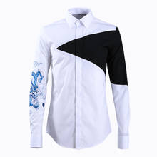 Brand Business male Dress Shirt 2019 Fashion Embroidery Long sleeve Chemise homme Casual Slim Shirts men Plus size 3XL 4XL 2024 - buy cheap