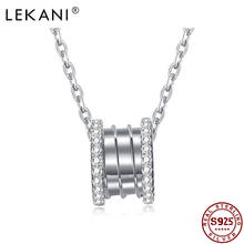LEKANI S925 Sterling Silver Round Chokers Necklaces For Women Trendy Zircon Pendant Necklace Wedding Silver 925 Jewelry Hot Sale 2024 - buy cheap