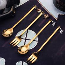 New Year 2021 Metal Halloween Merry Christmas Spoons Xmas Party Tableware Ornaments Christmas Decorations for Home Table Navidad 2024 - buy cheap