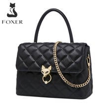 FOXER Classic Lattice Chain Bag for Women Cow Leather Handbag Commute Purse Lady Soft Shoulder Bag Designer Casual Crossbody Bag 2024 - buy cheap