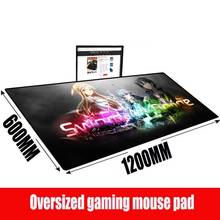 MRGBEST 1200X600X3MM Sword Art Online Sao Anime Mouse Pad Gamer Large Lock Edge Gaming MousePad XXL Laptop Desk Mat Keyboard Pad 2024 - buy cheap