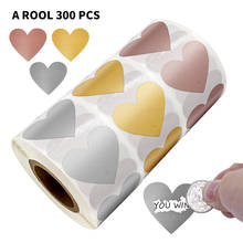 300Pcs Per Roll 3 colors Scratch Off Stickers Heart Shape Labels sticker DIY handmade for game Scratch Sticker Labels stationer 2024 - buy cheap