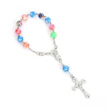 60 Pieces / Color Polymer Clay Beads Rosary Bracelet, Alloy Pendant Cross Virgin Mary Center Christian Catholic Religious Orname 2024 - buy cheap