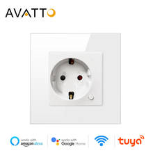 AVATTO Wifi Wall Socket,EU Standard  Voice Remote Control Power Plug outlet Works With Google Home Alexa IFTTT Tuya Smart home 2024 - buy cheap