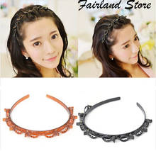 Fairland Wholesale Plastic Braided Bangs Clip Double-layer Hollow Knitting Punk Novel Style Hairband Women Party Hair Accessory 2024 - buy cheap