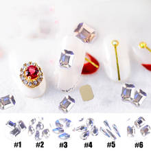 50pcs/lot 6 Designs Moon-Light Crystal Flat- back Rhinestone Nail Art 6-10mm Rhinestone For Nails Art Crystal AB/Crystal ,JH2-4- 2024 - buy cheap