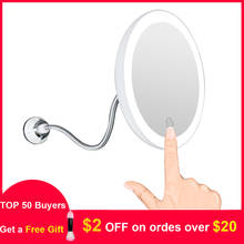 Touch Screen Makeup Mirror 5X Magnifying Flexible Mirror Brightness Adjustable LED Light Vanity Mirror Make Up Miroir Maquillage 2024 - buy cheap
