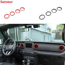 Sansour панель приборной панели автомобиля кондиционер вентиляционное отверстие украшение крышка кольцо для Jeep Wrangler JL 2018 Up автомобильные аксессуары 2024 - купить недорого
