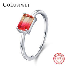 Colusiwei Rectangle Emerald Cut Ring For Women 925 Sterling Silver Luxury Tourmaline Finger Rings Fashion Anniversary Jewelry 2024 - buy cheap