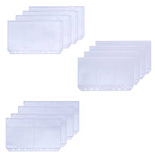 12pcs 6 Holes Notebook Binder Zipper PVC Bag Business Card Holder A6 Folder Waterproof Transparent Easy To Carry Classeur A6 2024 - buy cheap