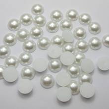 200 чистый белый полужемчужный бисер 10 мм плоские круглые драгоценные камни для скрапбукинга 2024 - купить недорого